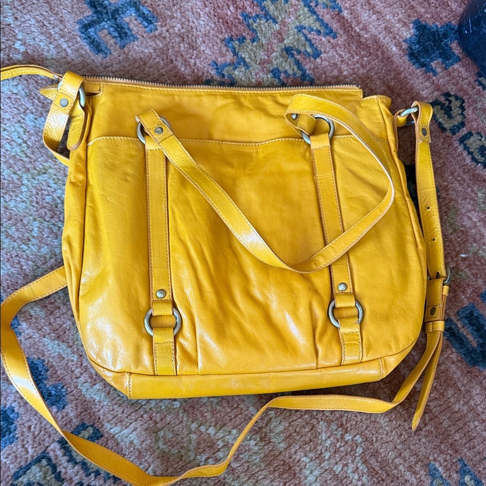 Latico Mustard Leather Shoulder Bag - Picture 2 of 6